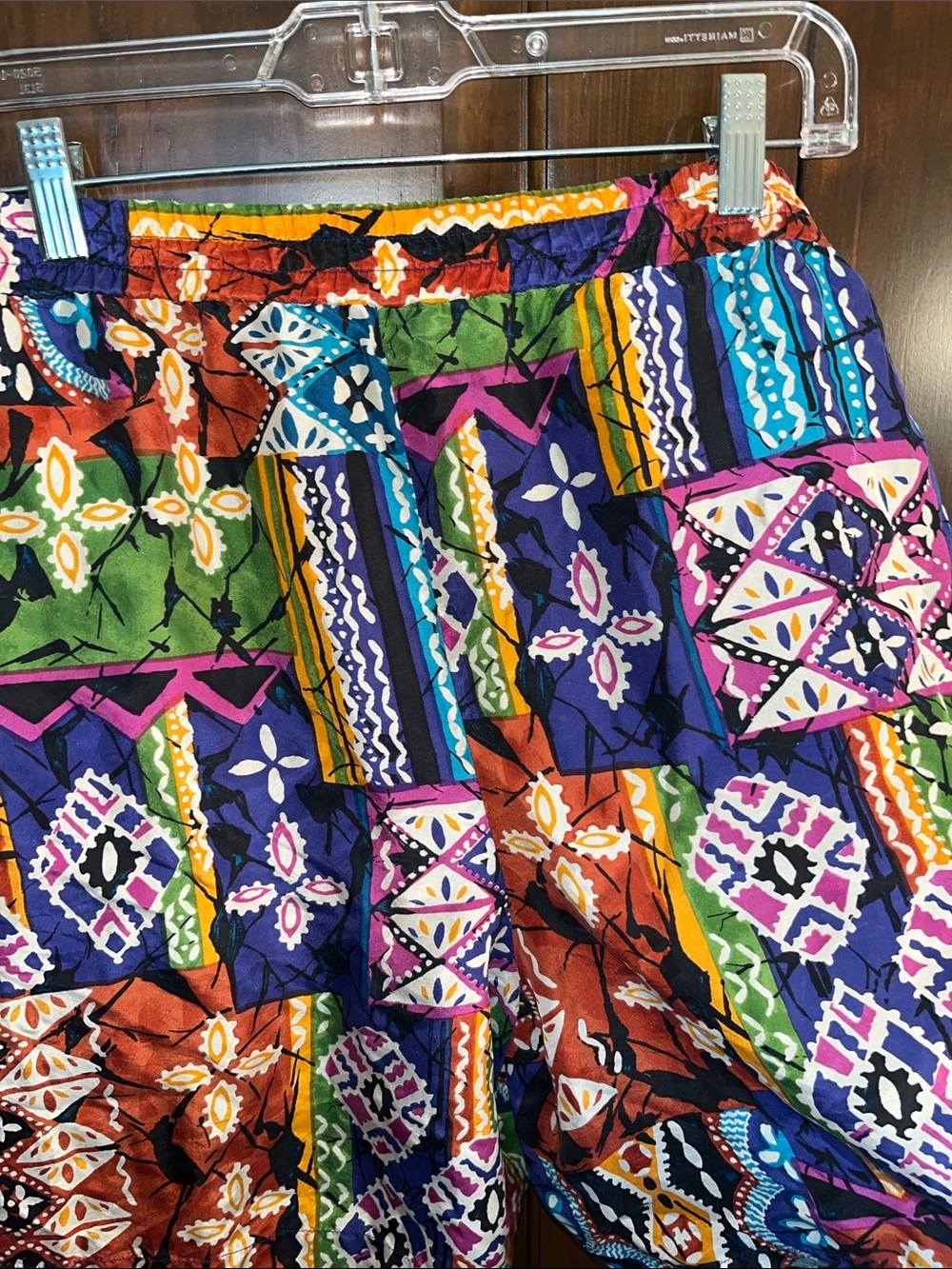Multicolor Patchwork Bermuda Shorts - Bold Summer Print - Picture 3 of 6